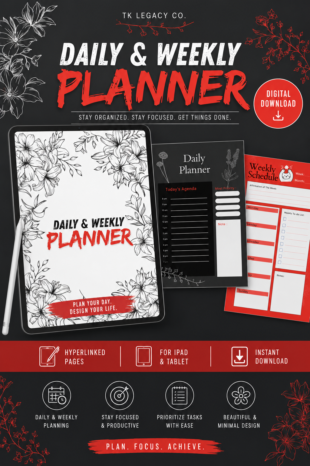 Daily & Weekly Planner | Editable Canva Template