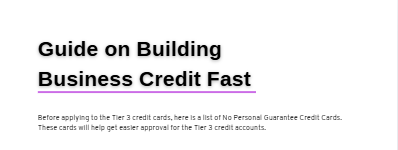 Building Business Credit