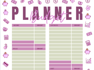 Pink & Purple Budget Planner